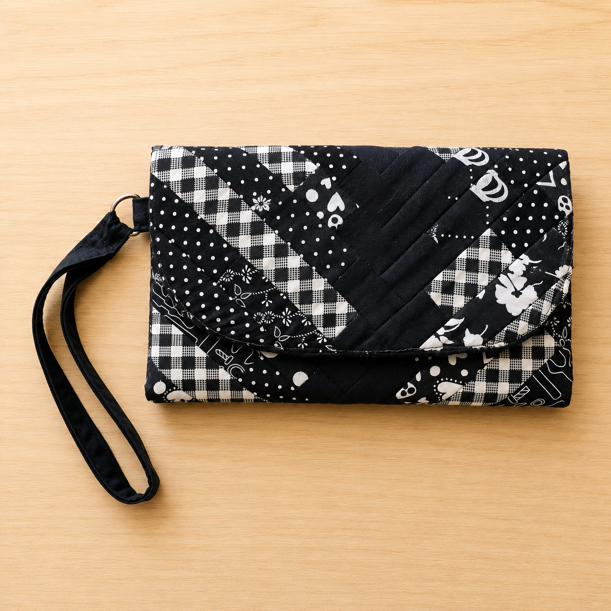 Bolsa patchwork no ombro